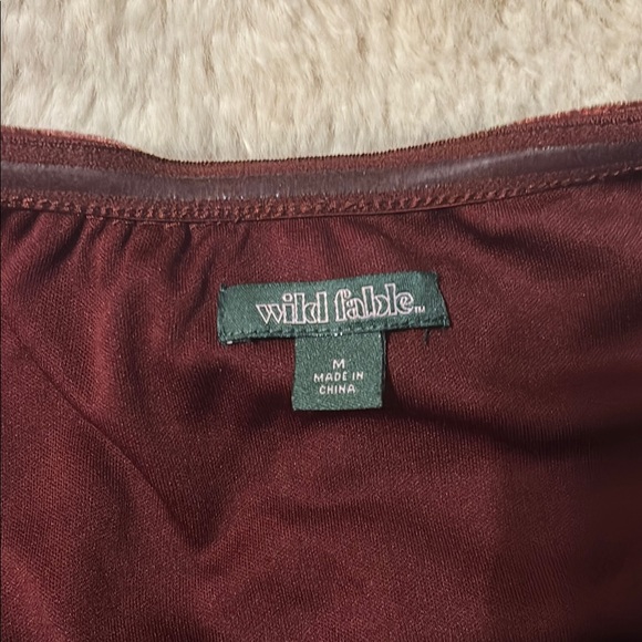 Wild Fable Velvet Halter Dress in Deep Burgundy - Picture 4 of 5